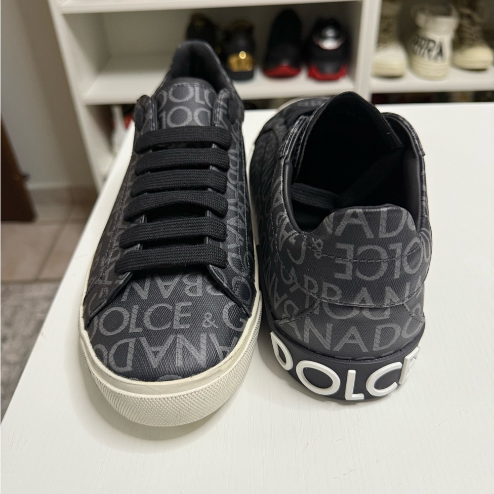 Dolce & Gabbana Black and White Logo Sneakers